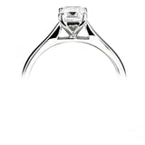 The Viola Platinum 0.50ct Emerald Cut Diamond Solitaire Engagement Ring