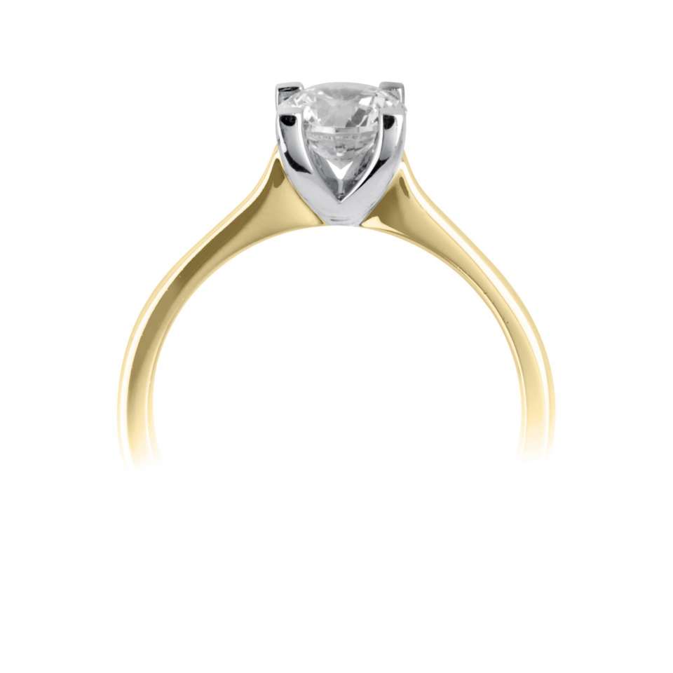 The Angelica 18ct Yellow Gold And Platinum Round Brilliant Cut Diamond Solitaire Engagement Ring