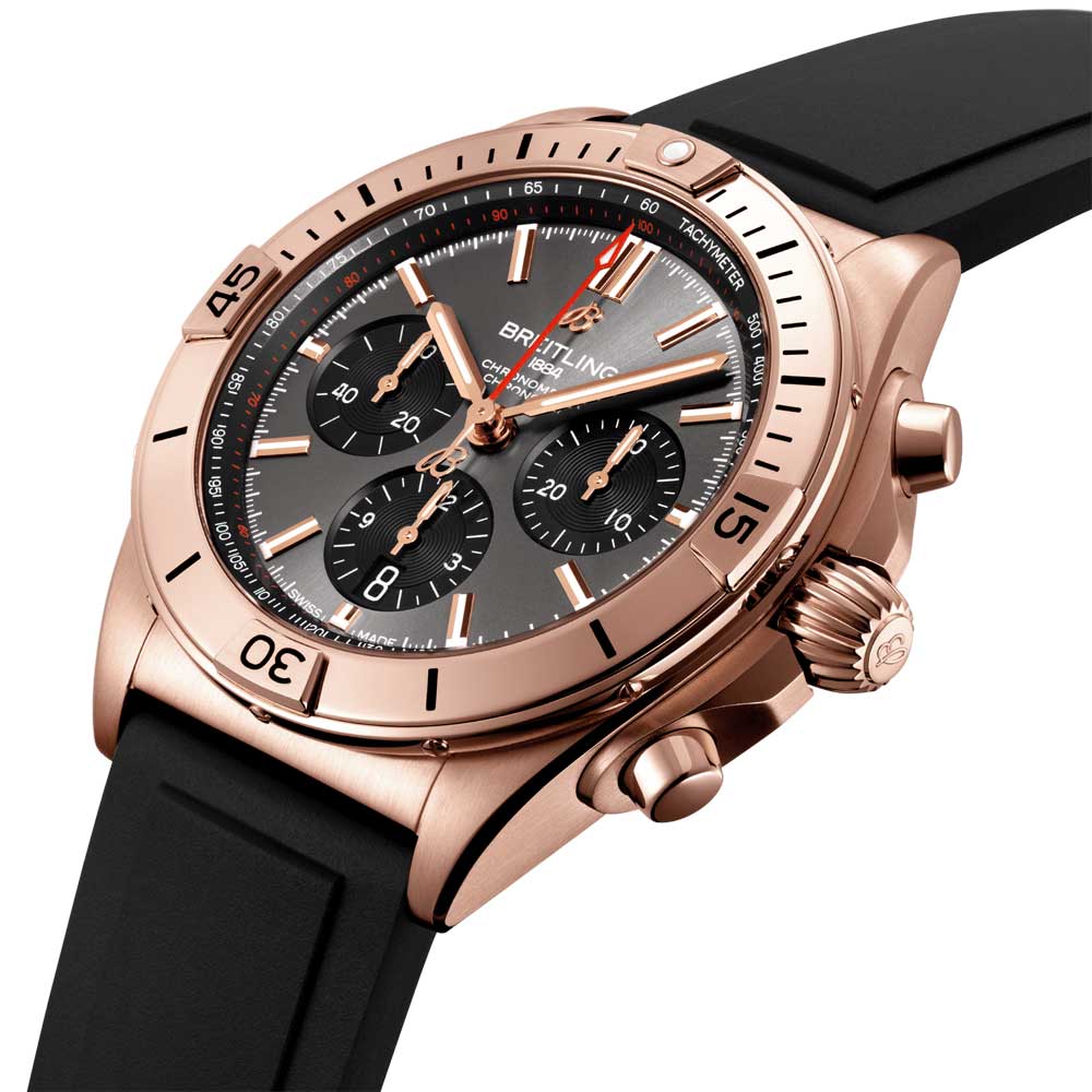 Breitling Chronomat B01 Chronograph 42mm Anthracite Dial 18ct Rose Gold Automatic Gents Watch RB0134101B1S1