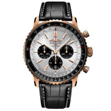 breitling navitimer b01 chronograph 46mm silver dial 18ct red gold automatic gents watch