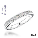 The Round Channel Platinum Round Brilliant Cut Diamond Half Eternity Ring