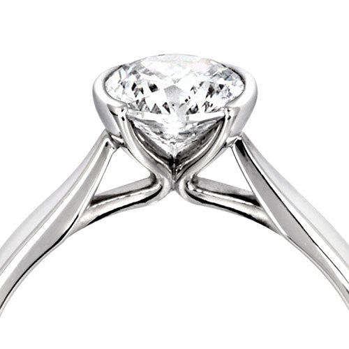 The Dahlia Platinum Round Brilliant Cut Diamond Solitaire Engagement Ring