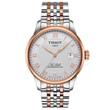 Tissot Le Locle Powermatic 80 Silver Dial 39.3mm Rose Gold PVD Steel Automatic Gents Watch T0064072203300