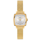 tissot t-lady lovely 20mm silver dial gold pvd stainless steel watch