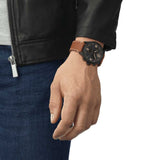 tissot t-sport chrono xl 45mm black dial black pvd steel watch model shot