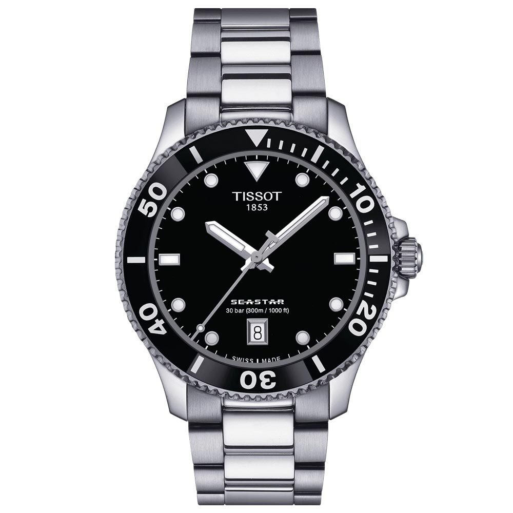 Tissot Seastar 1000 Black Dial 40mm Quartz Gents Watch T1204101105100