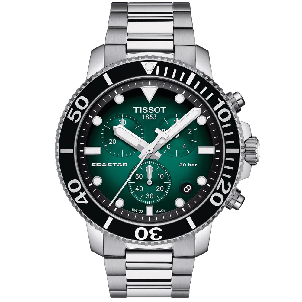 Tissot Seastar 1000 Chronograph Green Dial Gents Quartz Watch T