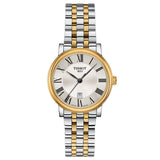 Tissot Carson Premium Lady 30mm Silver Dial Yellow Gold PVD Steel Quartz Watch T1222102203300