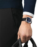 tissot t-classic gentleman powermatic 80 silicium 40mm blue dial stainless steel automatic watch model view