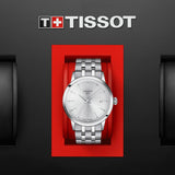 tissot t-classic dream 42mm silver dial stainless steel gents watch in presentation box