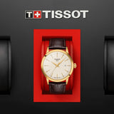 tissot t-classic dream 42mm ivory dial yellow gold pvd steel gents watch in presentation box