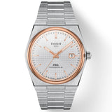 Tissot PRX Powermatic 80 Silver Dial 40mm Rose Gold PVD Steel Automatic Gents Watch T1374072103100