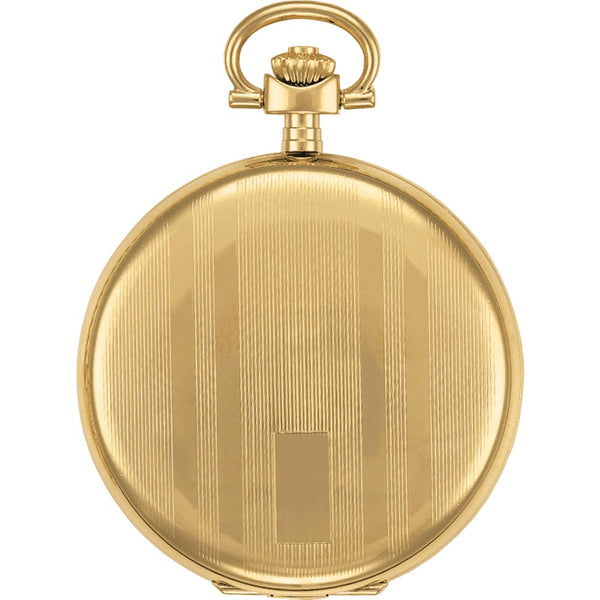 tissot savonnette 48.5mm white dial gold pvd steel quartz pocket watch reverse view