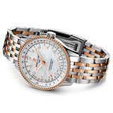 Breitling Navitimer 35mm MOP Dial 18ct Red Gold & Steel Diamond Automatic Ladies Watch U17395211A1U1