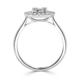 18ct White Gold 0.51ct Baguette And Round Brilliant Cut Diamond Fancy Ring