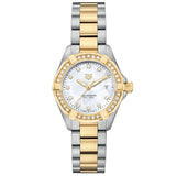 TAG Heuer Aquaracer Date 27mm MOP Dial 18ct Gold Plated Steel Ladies Quartz Watch WBD1423.BB0321