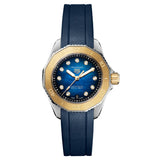 tag heuer aquaracer professional 200 blue mop dial 30mm steel & gold diamond automatic ladies watch