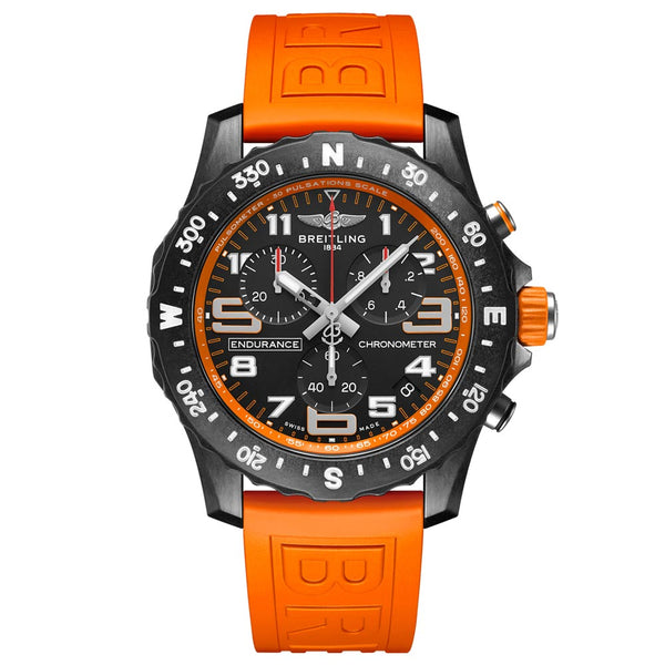 Breitling Endurance Pro 44mm Black Orange Dial Breitlight Quartz Gents Watch X82310A51B1S1