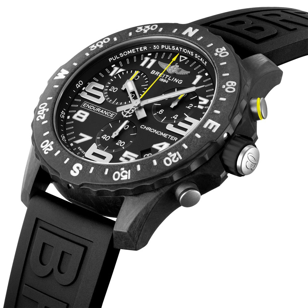 breitling endurance pro 44mm black dial breitlight quartz gents watch