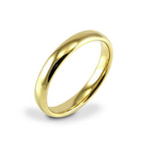 18ct Yellow Gold 3mm Light Court Wedding Ring Side Closeup