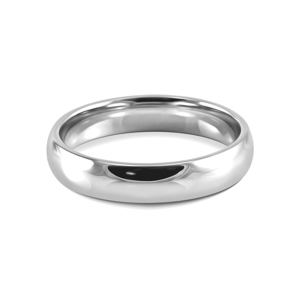 18ct White Gold 4mm Light Court Gents Wedding Ring