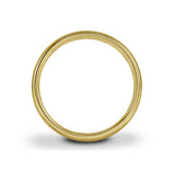 18ct Yellow Gold 4mm Light Court Wedding Ring Side Shot