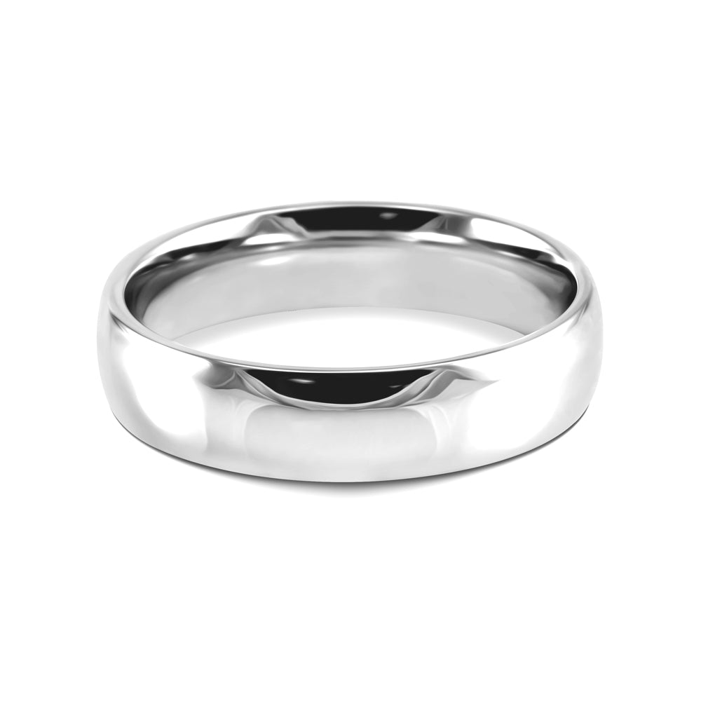 Platinum 5mm Light Court Wedding Ring Horizontal Closeup