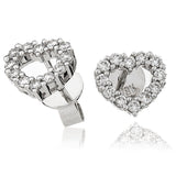 18ct White Gold 0.30ct Diamond Heart Halo Stud Earrings Main
