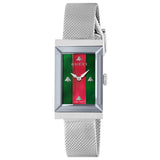 Gucci Ladies G-Frame Stainless Steel Rectangle Mesh Bracelet Watch YA147401