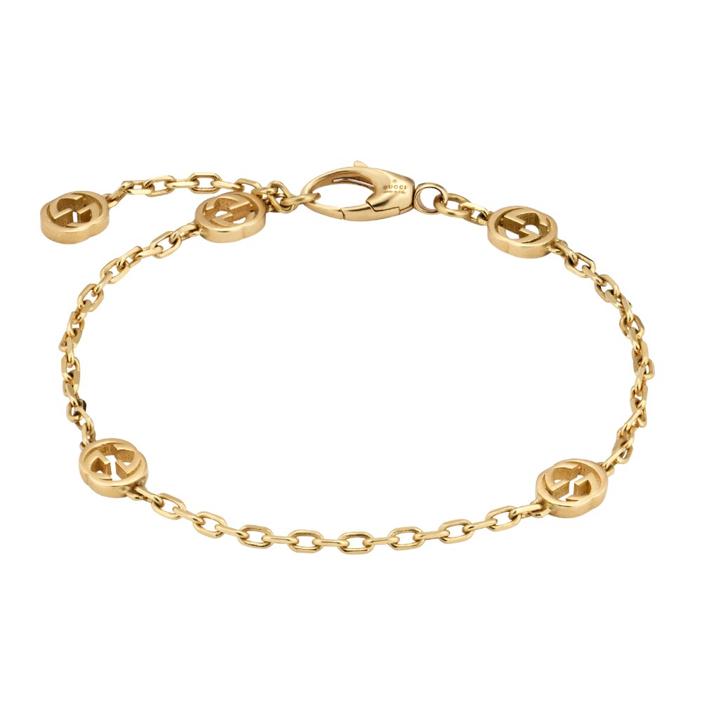 Gucci Interlocking 18ct Yellow Gold Bracelet YBA629904001