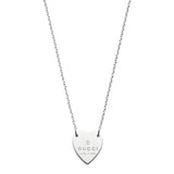 Gucci Trademark Silver Heart Necklace YBB22351200100U