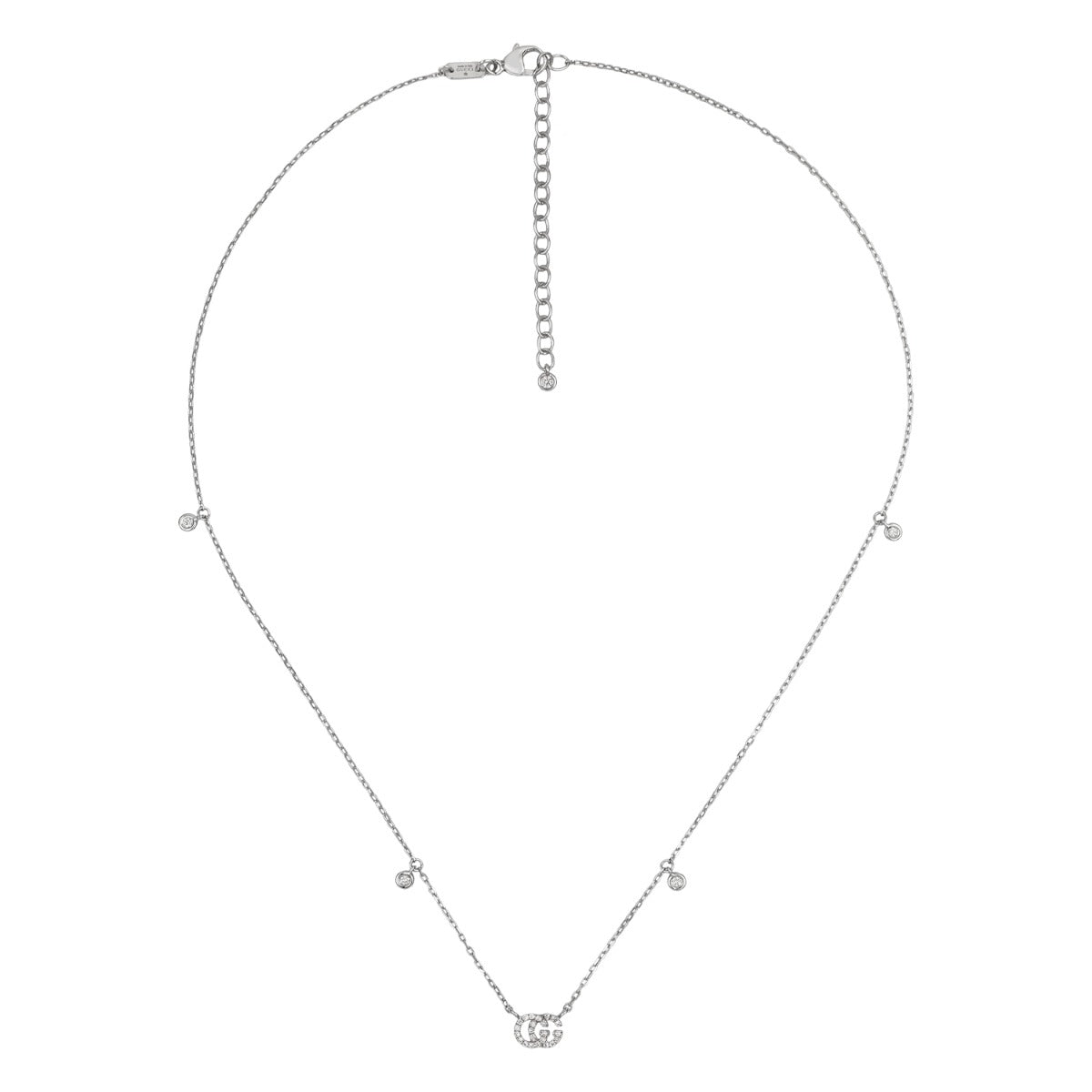 Gucci GG Running 18ct White Gold Diamond Necklace YBB47923100100U