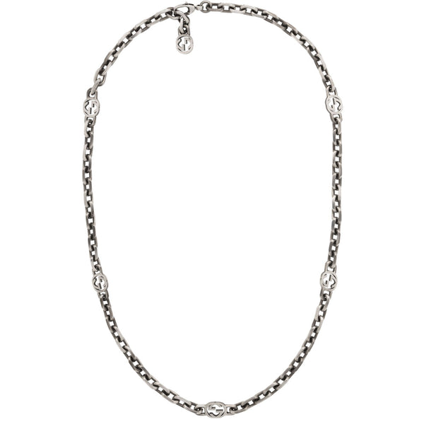 Gucci Interlocking Silver Necklace YBB61694100100U
