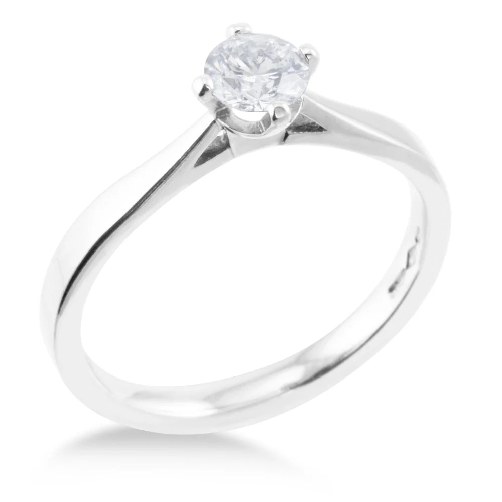 The Aspen Platinum 0.44ct Round Brilliant Cut Diamond Solitaire Engagement Ring