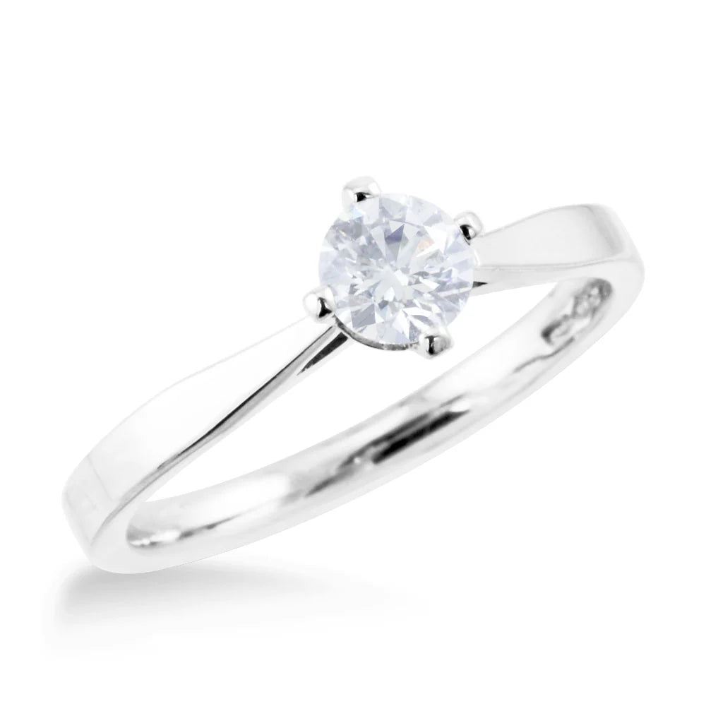The Aspen Platinum 0.44ct Round Brilliant Cut Diamond Solitaire Engagement Ring