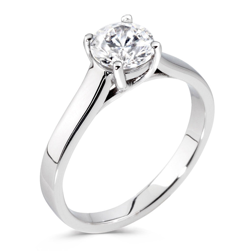 The Poinsettia Platinum 1.00ct Round Brilliant Cut Diamond Solitaire Engagement Ring