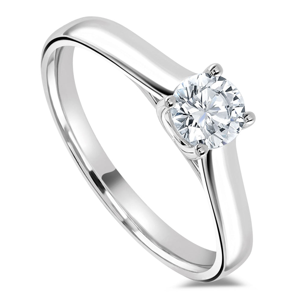 The Poinsettia Platinum 1.00ct Round Brilliant Cut Diamond Solitaire Engagement Ring