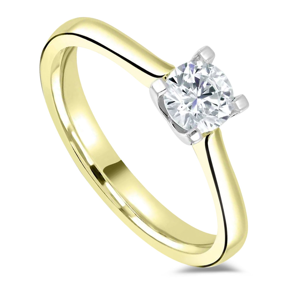The Angelica 18ct Yellow Gold 0.40ct Round Brilliant Cut Diamond Solitaire Engagement Ring