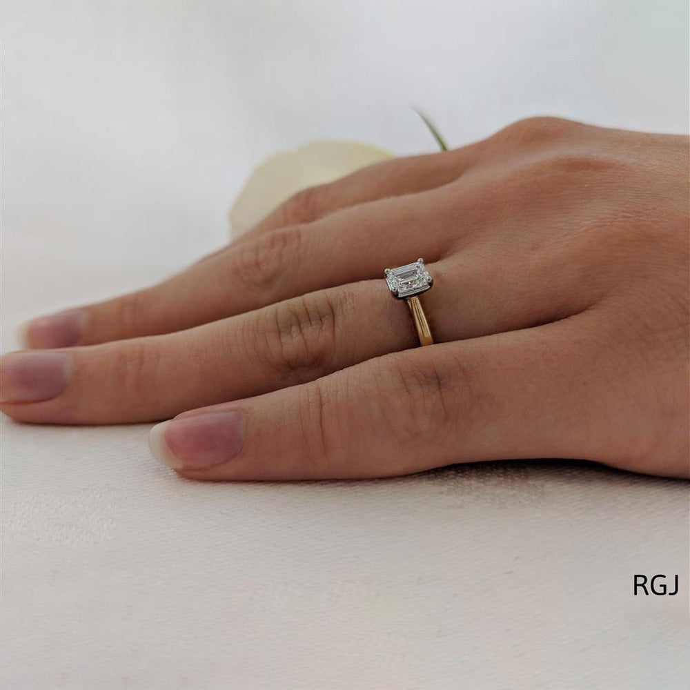 The Classic 18ct Yellow Gold 0.40ct Emerald Cut Diamond Solitaire Engagement Ring