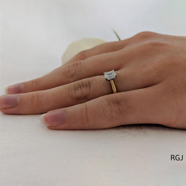 The Classic 18ct Yellow Gold 0.40ct Emerald Cut Diamond Solitaire Engagement Ring