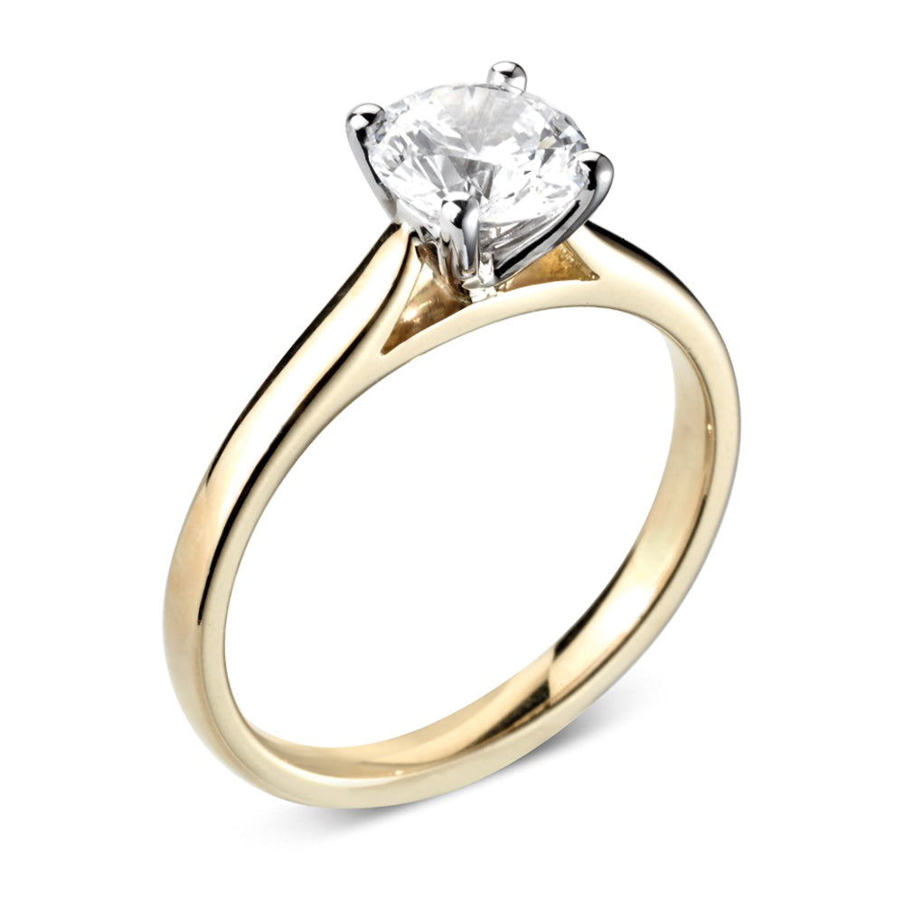The Magnolia 18ct Yellow Gold 0.41ct Round Brilliant Cut Diamond Solitaire Engagement Ring