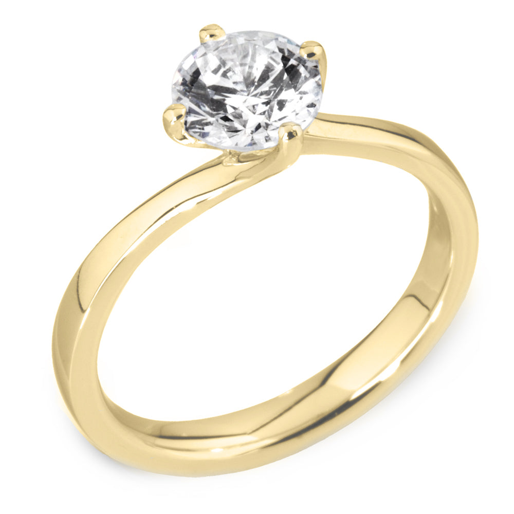 The Rose 18ct Yellow Gold 0.40ct Round Brilliant Cut Diamond Solitaire Engagement Ring