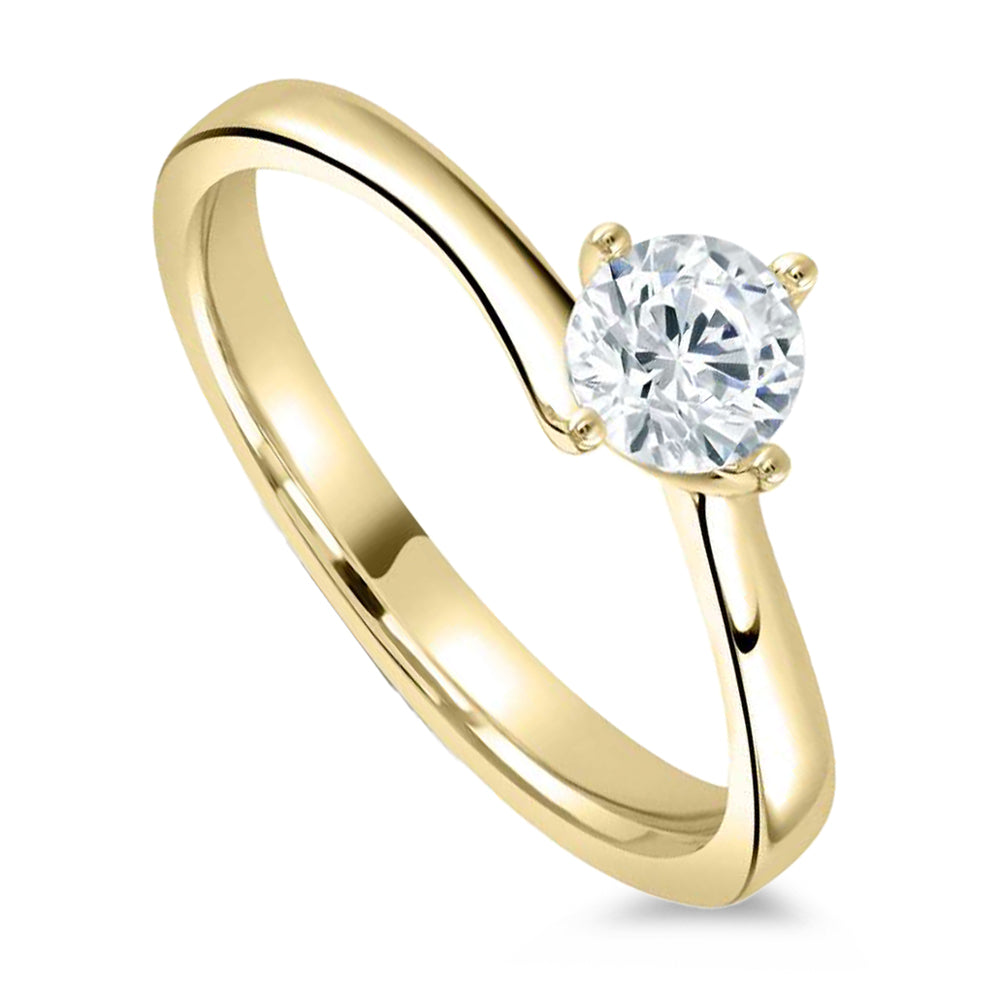 The Rose 18ct Yellow Gold 0.40ct Round Brilliant Cut Diamond Solitaire Engagement Ring