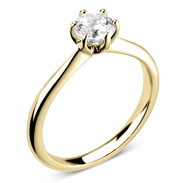 The Sunflower 18ct Yellow Gold 0.50ct Round Brilliant Cut Diamond Solitaire Engagement Ring