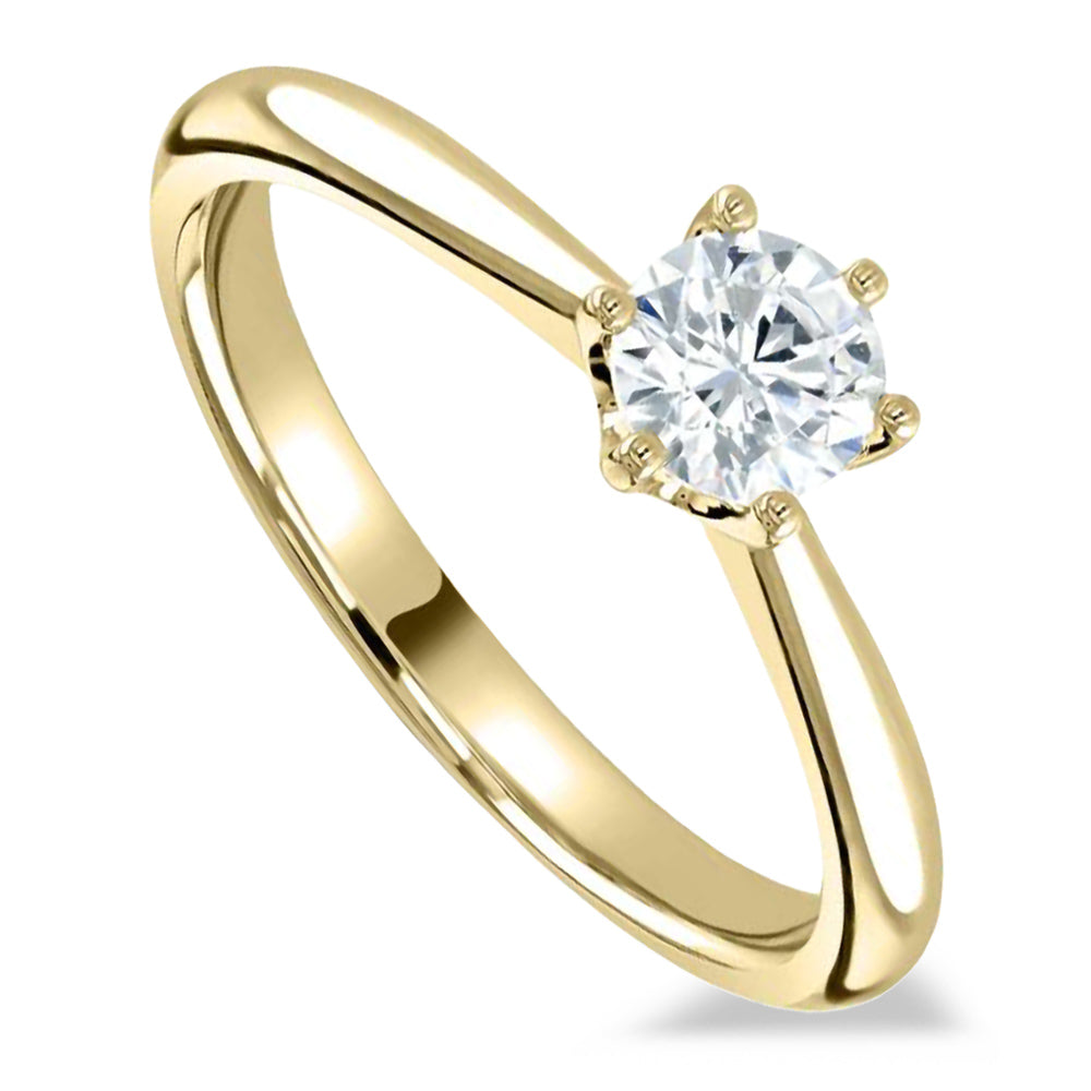 The Sunflower 18ct Yellow Gold 0.50ct Round Brilliant Cut Diamond Solitaire Engagement Ring