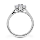 Platinum 0.50ct Round Brilliant Cut Diamond Seven Stone Flower Ring