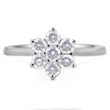 Platinum 0.50ct Round Brilliant Cut Diamond Seven Stone Flower Ring