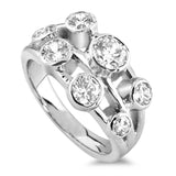 Platinum 1.00ct Seven Stone Diamond Bubble Ring