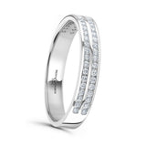 Platinum 0.25ct Round Brilliant Cut Diamond Double Row Channel Set Half Eternity Ring