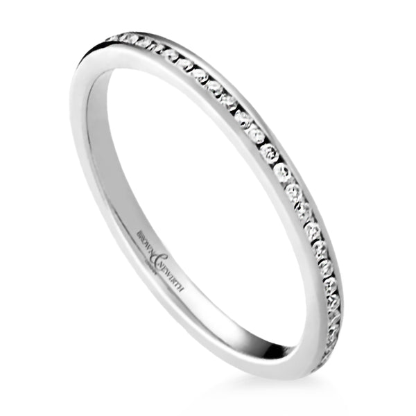 Platinum 0.27ct Round Brilliant Cut Diamond Channel Set Full Eternity Ring
